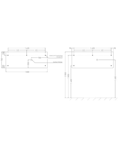 Зеркало 180x70 см Salini Ombra 27M021870BH