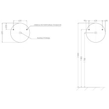 Зеркало 60x60 см Salini Ombra 27M0360BH