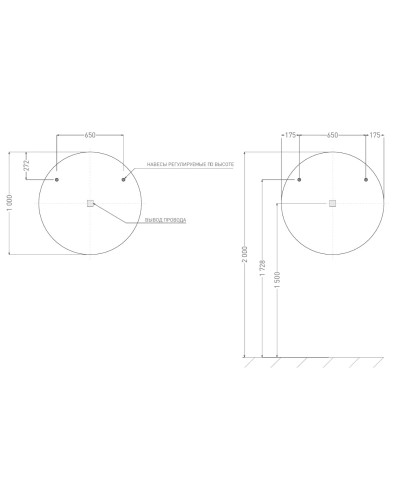 Зеркало 100x100 см Salini Ombra 27M0310BH
