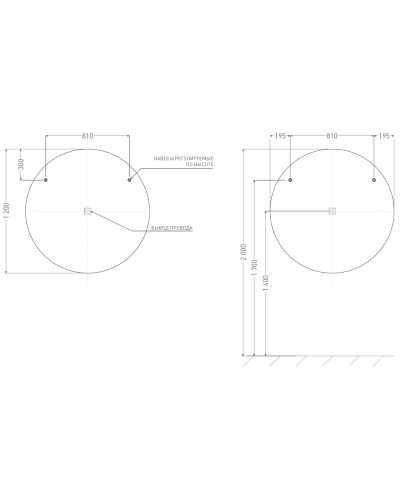 Зеркало 120x120 см Salini Ombra 27M0312BH