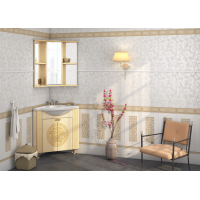 Olimpia LUX  - 60 Зеркало - шкаф угловое прав. бежевое патина