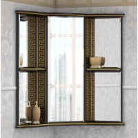 Olimpia LUX  - 60 Зеркало - шкаф угловое прав. черное патина