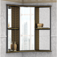 Olimpia LUX  - 60 Зеркало - шкаф угловое прав. черное патина