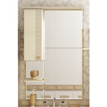 Olimpia LUX  - 75  Зеркало-шкаф лев.(свет) бежевое патина