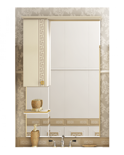 Olimpia LUX  - 75  Зеркало-шкаф лев.(свет) бежевое патина