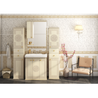 Olimpia LUX  - 75  Зеркало-шкаф лев.(свет) бежевое патина