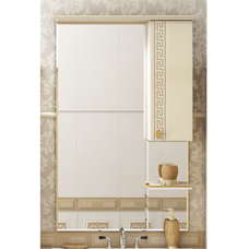 Olimpia LUX  - 75  Зеркало-шкаф прав.(свет) бежевое патина