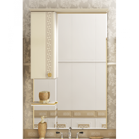 Olimpia LUX  - 90  Зеркало-шкаф лев.(свет) бежевое патина