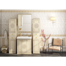 Olimpia LUX  - 90  Зеркало-шкаф лев.(свет) бежевое патина