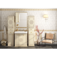 Olimpia LUX  - 90  Зеркало-шкаф лев.(свет) бежевое патина