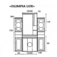 Olimpia LUX  - 90  Зеркало-шкаф лев.(свет) бежевое патина