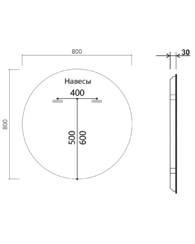 Зеркало 80x80 см черный Vincea VLM-3DE800B