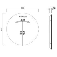 Зеркало 80x80 см черный Vincea VLM-3DE800B-2