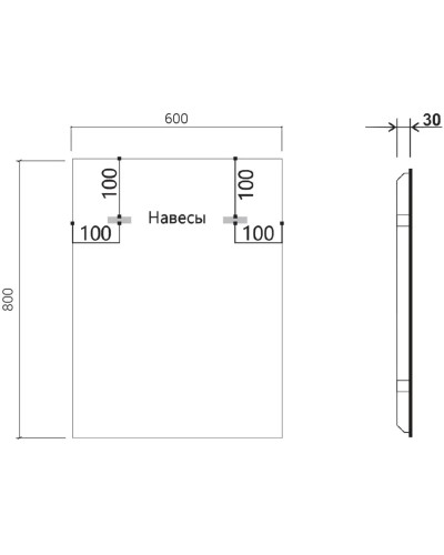 Зеркало 60x80 см черный Vincea VLM-3VN600B