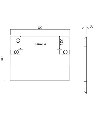 Зеркало 90x70 см черный Vincea VLM-3VN900B