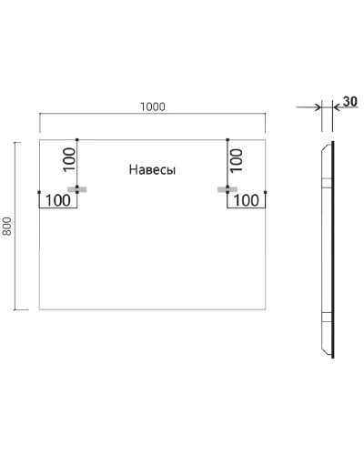 Зеркало 100x80 см черный Vincea VLM-3VN100B