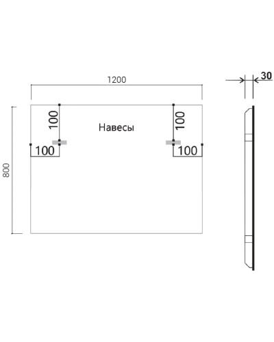 Зеркало 120x80 см черный Vincea VLM-3VN120B