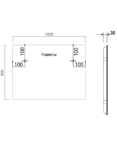 Зеркало 100x80 см черный Vincea VLM-3VN100B-2