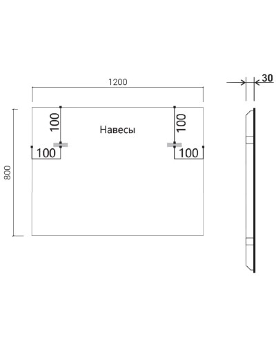 Зеркало 120x80 см черный Vincea VLM-3VN120B-2