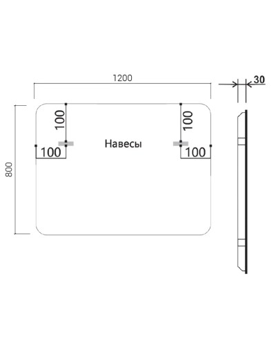 Зеркало 120x80 см черный Vincea VLM-3VC120B