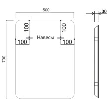 Зеркало 50x70 см черный Vincea VLM-3VC500B-2