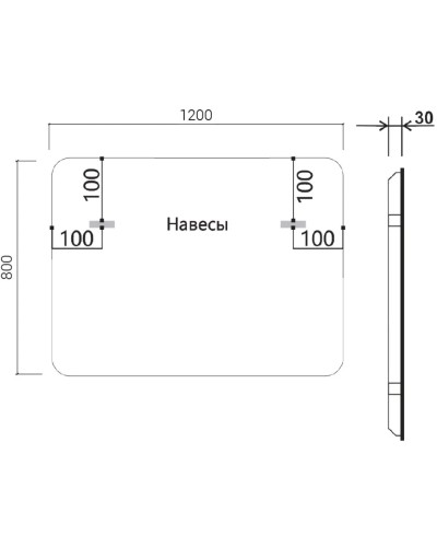 Зеркало 120x80 см черный Vincea VLM-3VC120B-2