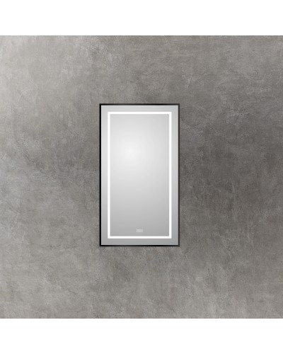 Зеркало в алюминиевой раме с подсветкой сенсорным выкл. и подогревом BelBagno SPC-KRAFT-500-900-LED-TCH-WARM-NERO