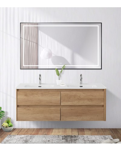 Зеркало в раме с подсветкой сенсорным выкл. и подогревом BelBagno SPC-KRAFT-1400-800-LED-TCH-WARM-NERO