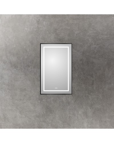 Зеркало в алюминиевой раме с подсветкой и сенсорным выключателем и подогревом BelBagno SPC-KRAFT-500-800-LED-TCH-WARM-NERO