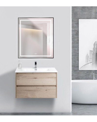 Зеркало в раме с подсветкой сенсорным выкл. и подогревом BelBagno SPC-KRAFT-700-800-LED-TCH-WARM-NERO