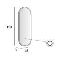 Зеркало со встроенной LED подсветкой CEZARES 45x110x3см 45095
