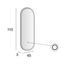Зеркало со встроенной LED подсветкой CEZARES 45x110x3см 45095