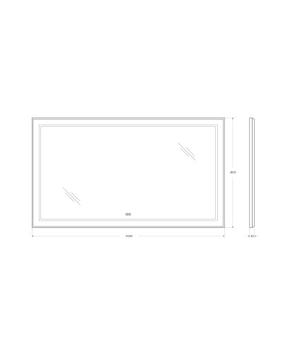 Зеркало в раме с подсветкой сенсорным выкл. и подогревом BelBagno SPC-KRAFT-1400-800-LED-TCH-WARM