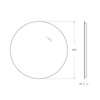 Зеркало с интерьерной подсветкой 800x30мм без выключателя BelBagno SPC-INT-800-LED