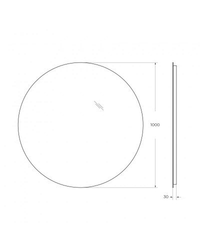 Зеркало с интерьерной подсветкой 1000x30мм без выключателя BelBagno SPC-INT-1000-LED