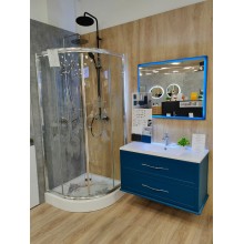 Зеркало со встроенной LED подсветкой, системой Антизапотевания, реверсивное 98x90 CEZARES Blu Petrolio 45048