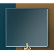 Зеркало со встроенной LED подсветкой, системой Антизапотевания, реверсивное 98x90 CEZARES Blu Petrolio 45048