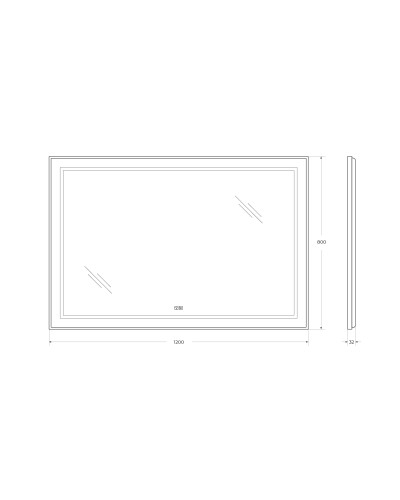 Зеркало в раме с подсветкой сенсорным выкл. и подогревом BelBagno SPC-KRAFT-1200-800-LED-TCH-WARM