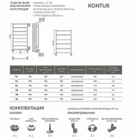 Водяной полотенцесушитель Terminus Контур П8 300х900 4660059582443 Хром