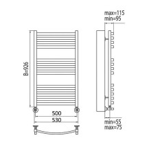 Водяной полотенцесушитель Terminus Палермо П13 500x926 4620768886508 Хром