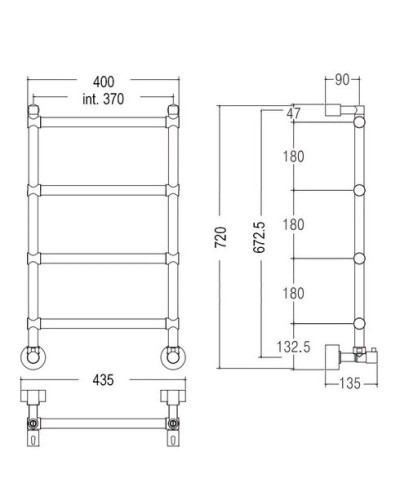 Полотенцесушитель водяной Margaroli Sole 442/370 бронза