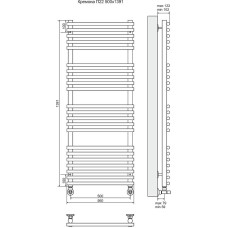 Водяной полотенцесушитель Terminus Кремона П22 500x1391 4620768886782 Хром