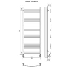 Водяной полотенцесушитель Terminus Палермо П20 500x1401 4620768886188 Хром