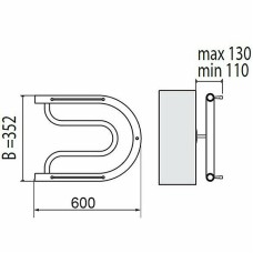 Водяной полотенцесушитель Terminus Фокстрот 320x600 4620768881244 с полкой Хром