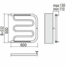 Водяной полотенцесушитель Terminus Фокстрот 500x600 4620768881299 с полкой Хром