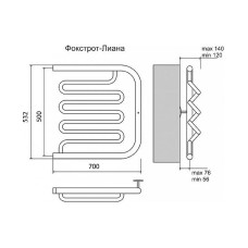 Водяной полотенцесушитель Terminus Фокстрот-Лиана 500x700 4620768880995 Хром