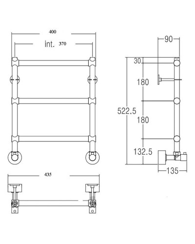 Полотенцесушитель водяной Margaroli Sole 440/370 бронза