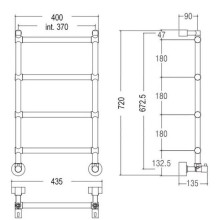 Полотенцесушитель водяной Margaroli Sole 442/370 золото