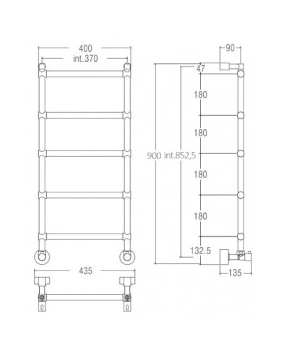 Полотенцесушитель водяной Margaroli Sole 442/370-5 золото