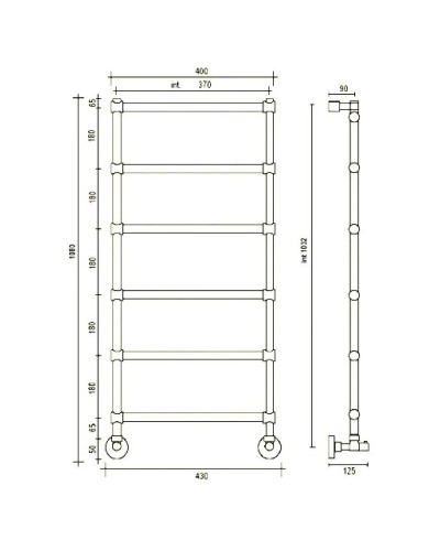 Полотенцесушитель водяной Margaroli Sole 442/370-6 бронза